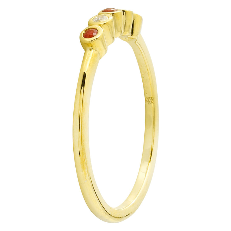 Bezel Set Ruby and Diamond Band