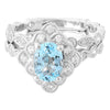 Aquamarine Mount with Matching Diamond Band