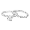 Peg Head Engagement Ring Semi-Mount with Matching Diamond Band