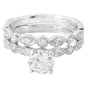 Peg Head Engagement Ring Semi-Mount with Matching Diamond Band