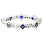 Princess Cut Sapphire and Diamonds Eternity Band