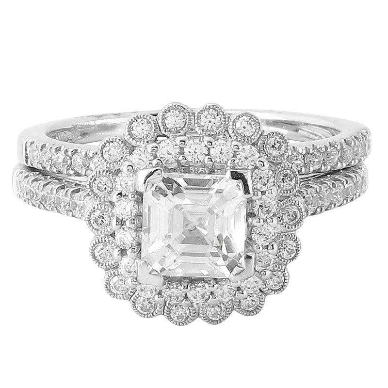 Diamond Halo Engagement Set