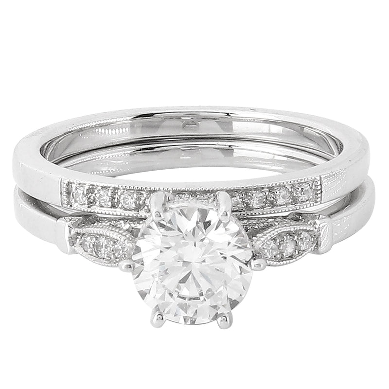 Six Prong Engagement Semi-Mount with Matching Band