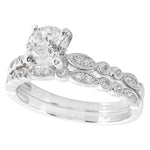 Round Diamonds Engagement Ring Semi-Mount with Matching Band