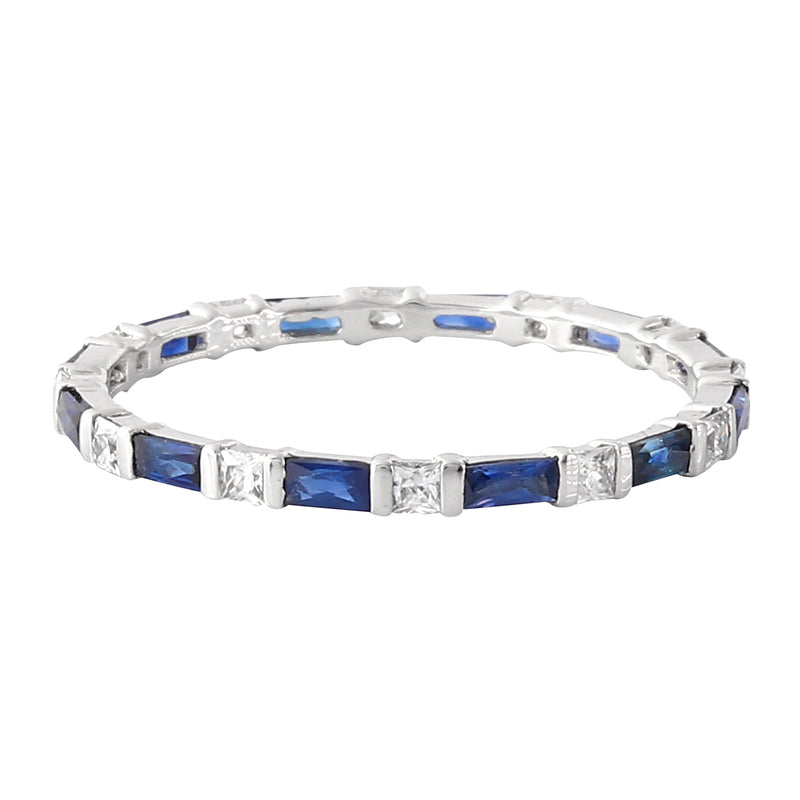 Bar Set Sapphire and Diamond Eternity Band