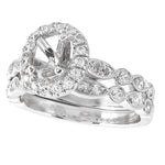 Oval Diamond Halo Engagement Set