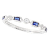 Bezel Set Baguette Sapphire and Diamond Band Halfway Around