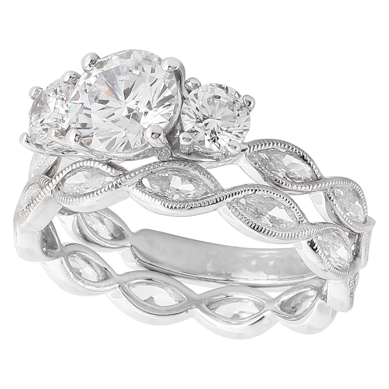 Three Stone Diamond Engagement Set