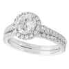 Diamond Halo Engagement Semi-Mount with Matching Diamond Band