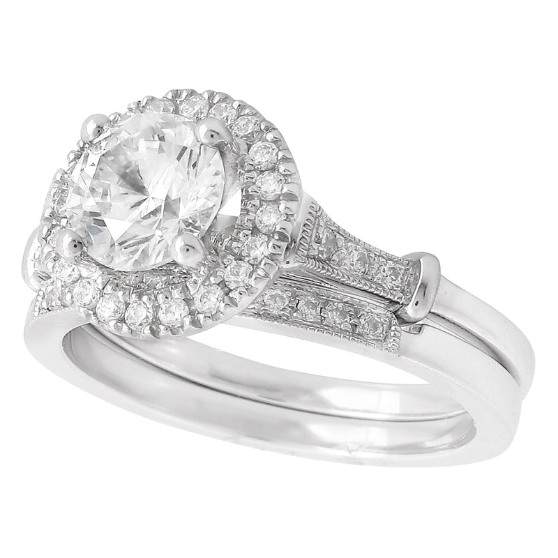 Diamond Halo Engagement Set