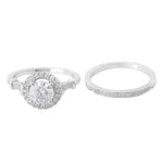 Diamond Halo Engagement Set