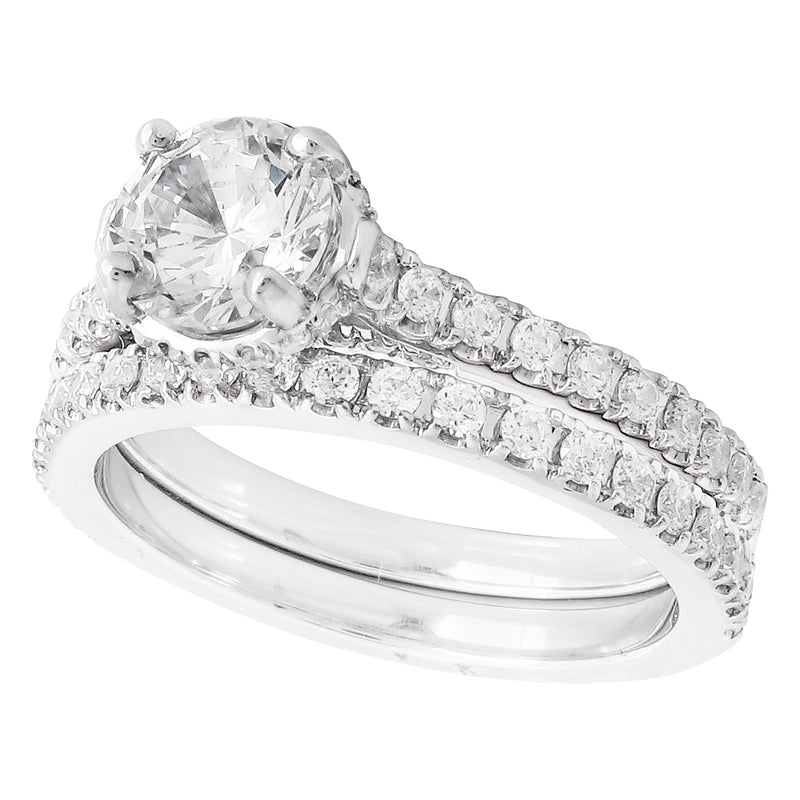 Diamond Engagement Semi-Mount with Matching Band