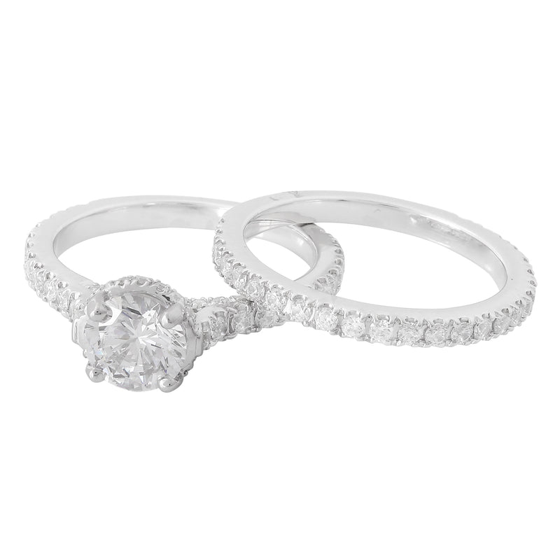 Diamond Engagement Semi-Mount with Matching Band