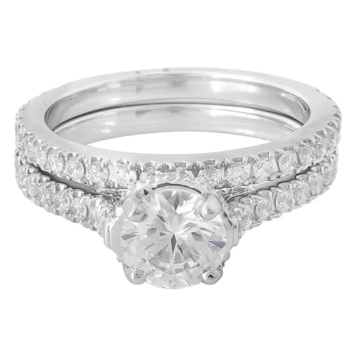 Diamond Engagement Semi-Mount with Matching Band