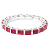 Bar Set Baguette Cut Ruby and Diamond Eternity Band