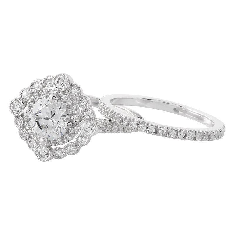 Round Diamonds Halo Engagement Set