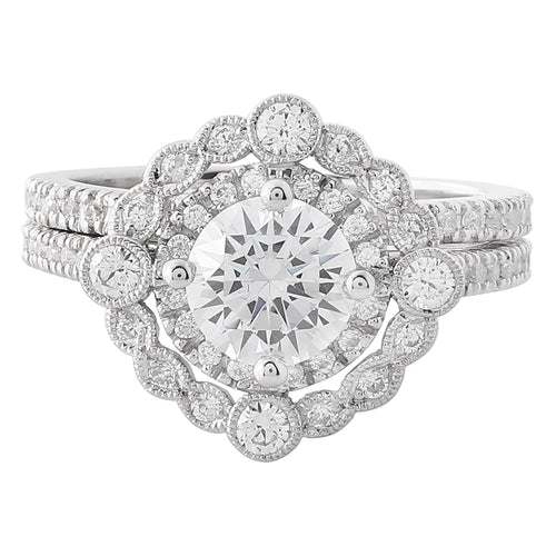 Round Diamonds Halo Engagement Set