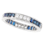 French Cut Sapphire and Diamond Band