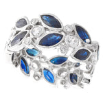 Marquise Cut Sapphire and Diamond Floral Band