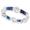 French Cut Sapphire and Diamond Eternity Band