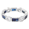 French Cut Sapphire and Diamond Eternity Band