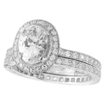 Oval Diamond Halo Engagement Set