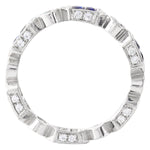 French Cut Sapphire and Diamond Eternity Band