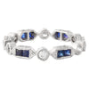 French Cut Sapphire and Diamond Eternity Band