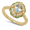 Yellow Gold Diamond and Tsavorite Fashion Mount