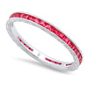 French Cut Ruby Eternity Band-1.3mm Wide