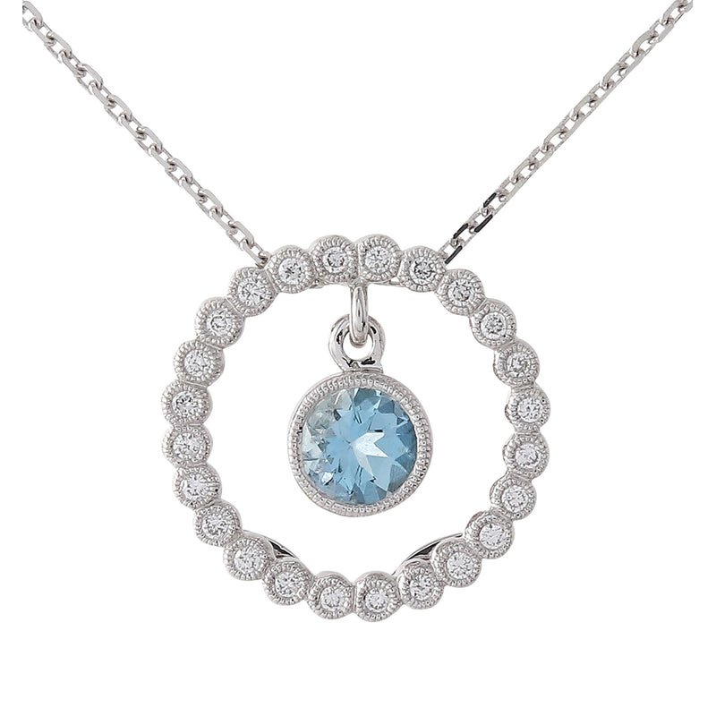 Bezel Set Aquamarine Center Pendant