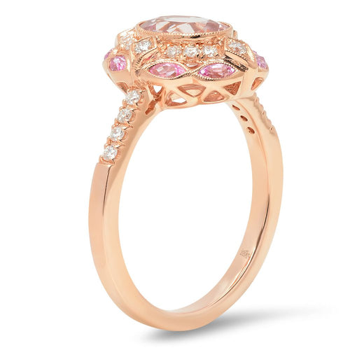 Rose Gold Diamond and Pink Sapphire Fashion Mount