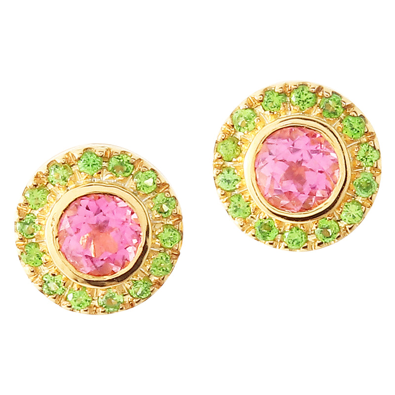 Pop Pink & Green Gummy Bear Stud Earring