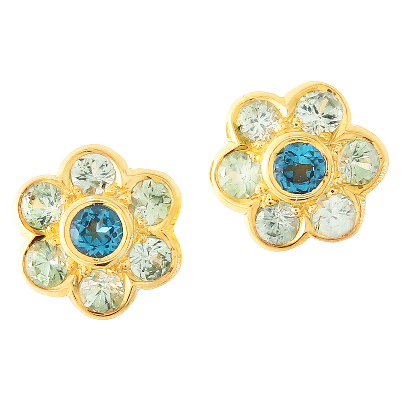 Pop Green Flower Power Earrings