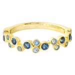 Bezel Set Blue Topaz Band Halfway Around
