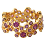 Pop Amethyst and Rhodolite Wide Bubble Band