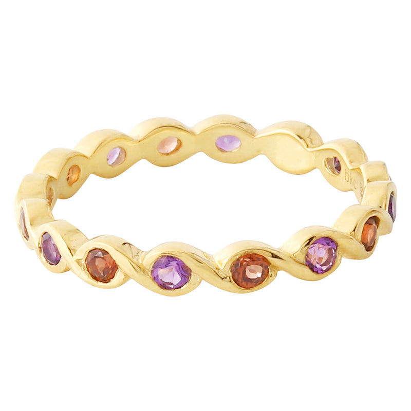 Pop Swish Garnet Eternity Band