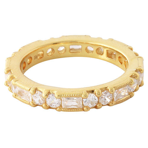 Round and Baguette Cut Diamond Eternity Band