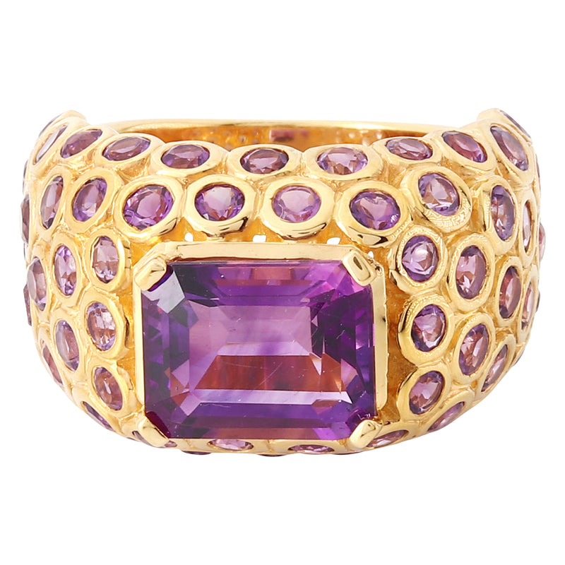 Emerald Cut Amethyst Fashion Ring