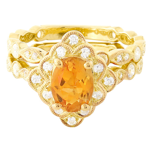 Citrine Mount with Matching Diamond Band