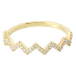 Zig-Zag Diamond Band Halfway Around