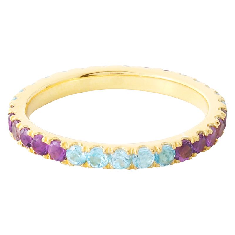 Pop Amethyst and Blue Topaz Ice Band