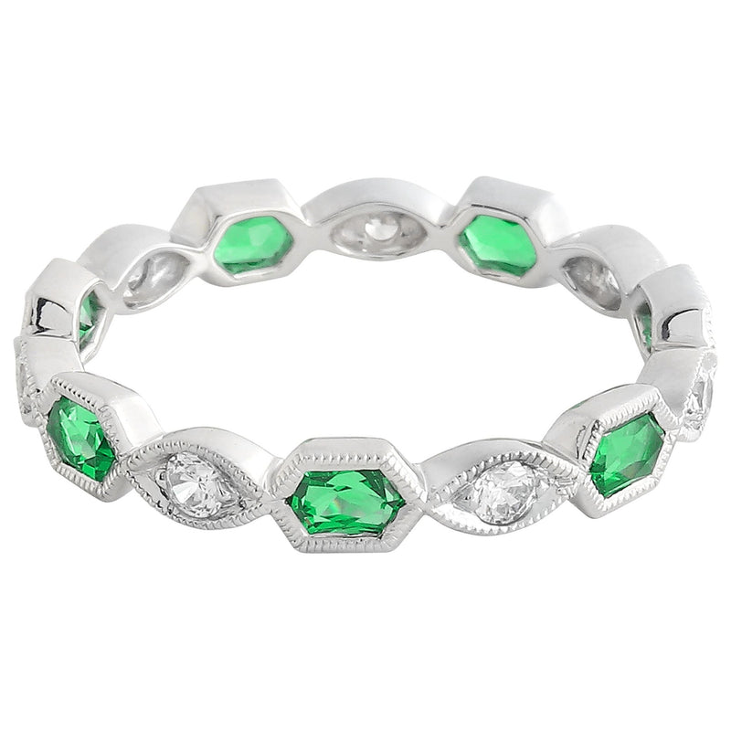 Diamond and Tsavorite Eternity Band