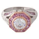 Two-Tone Bezel Set Vintage Inspired Engagement Semi-Mount