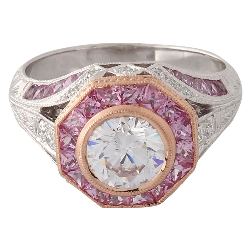 Two-Tone Bezel Set Vintage Inspired Engagement Semi-Mount