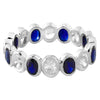 Bezel Set Blue and White Sapphire Eternity Band