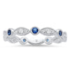 Brilliant Cut Blue Sapphire and White Sapphire Band