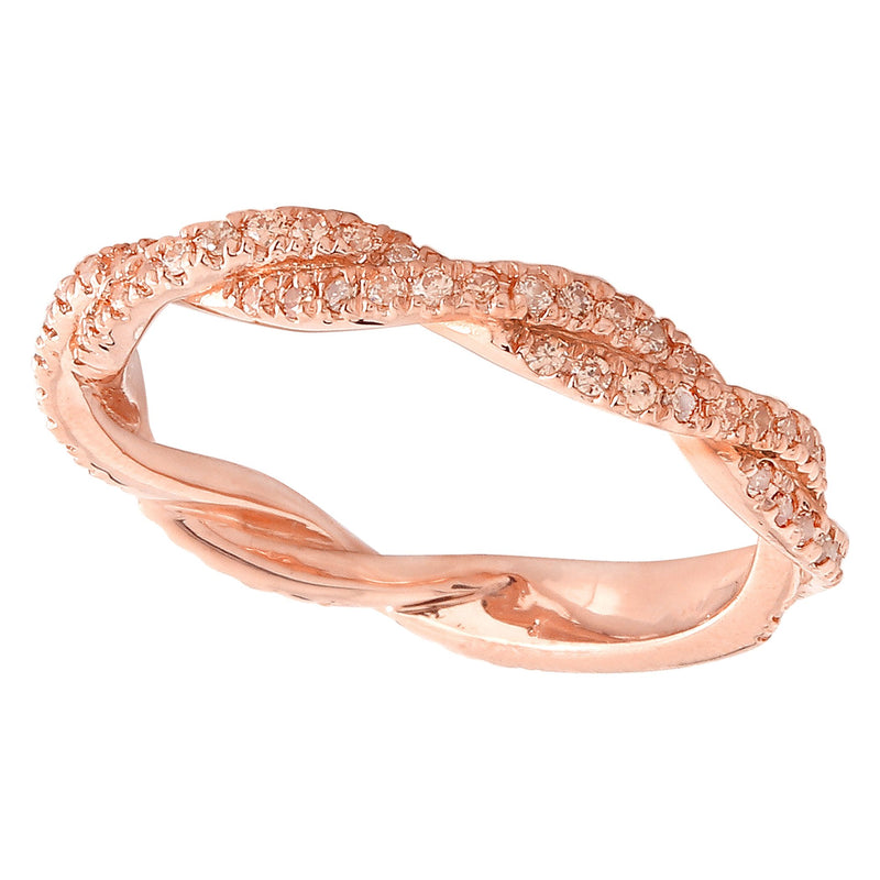 Round Cut Cognac Diamond Infinity Eternity Band