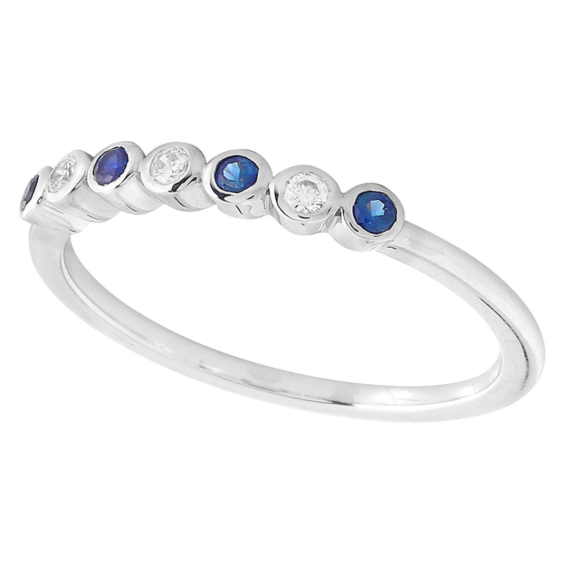 Bezel Set Sapphire and Diamond Fashion Band