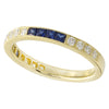 Channel Set French Cut Sapphire and Diamond Band Halfway Around
